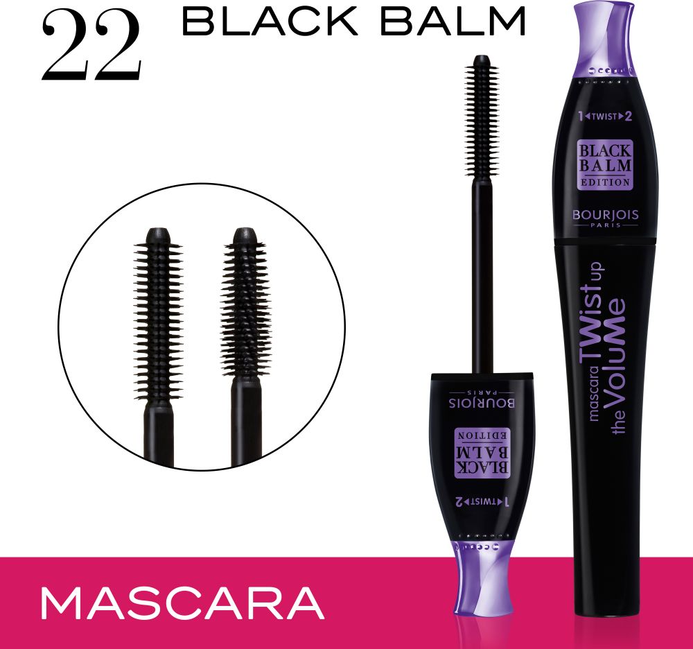 Mascara Twist in The Folium in Black and Purple Package from Borgua - 22 Black Palm, (0.27 oz / 8ml)