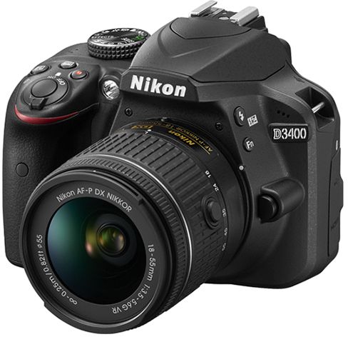 Nikon D3400 - 24.2 MP SLR Camera, AF-P 18 - 55mm f/3.5 - 5.6G VR Lens, Black