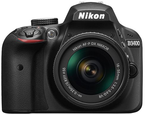 Nikon D3400 - 24.2 MP SLR Camera, AF-P 18 - 55mm f/3.5 - 5.6G VR Lens, Black