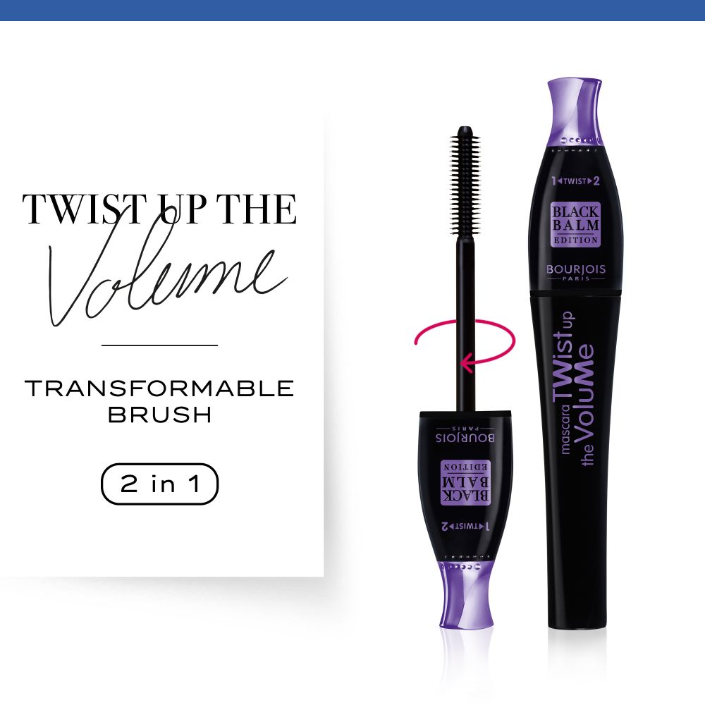 Mascara Twist in The Folium in Black and Purple Package from Borgua - 22 Black Palm, (0.27 oz / 8ml)