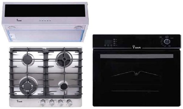  Built-in Gas Oven 60 cm Cooker BO6060G with Gas Burner 4 BH5060S Stainless Steel Torch and Cushion without Chimney C60CZX