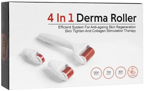  4 in 1 Derma Roller Set 0.5 mm 1.0 mm 1.5 mm Titanium Micro Needles with travel case